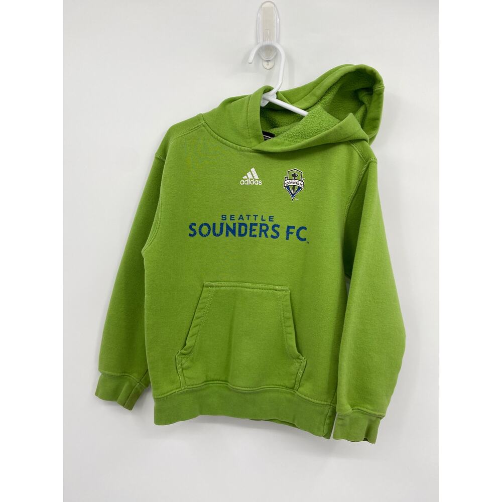 adidas Seattle Founders FC Lime Green Pullover Hoodie Sweatshirt Medium